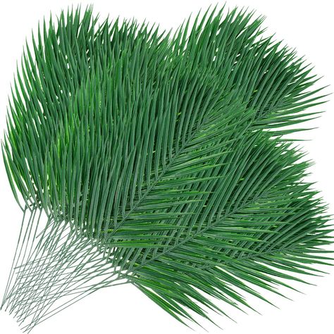 PRICES MAY VARY. Sufficient Quantity: the package comes with 200 pieces of artificial areca palm leaves that measure about 18.9 inches long and 7 inches at their widest points; The abundant quantity can easily meet your decoration needs for various tropical party occasions Trustworthy Material: reliable plastic and metal materials make these fake palm stems sturdy and not easy to break; They are waterproof and wear resistant, reusable and smooth to the touch, not easy to fade and can serve you f Fake Palm Tree, Artificial Palm Leaves, Greenery Plants, Tree Stem, Tropical Floral Arrangements, Jungle Theme Parties, Orange Balloons, Areca Palm, Palm Tree Leaves