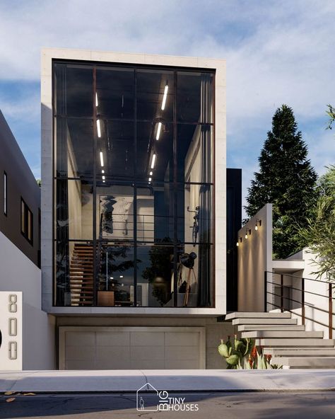 Modern Loft House Exterior, Loft Apartment Exterior, Loft Facade, Loft House Exterior, Industrial Loft House, Loft Type House, Industrial Style Loft, Loft Exterior, Modern Loft House