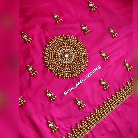 Simple Designs For Blouse Work, Blouse Sleev Design Images, Beadwork Blouse Design, Simple Aari Sleeves Design For Blouse, Aariwork Hand Design, Sleeve Design For Aari Work, Simple Hand Aari Designs For Blouses, Aari Work On Sleeves, Aari Work Blouse Under 1000