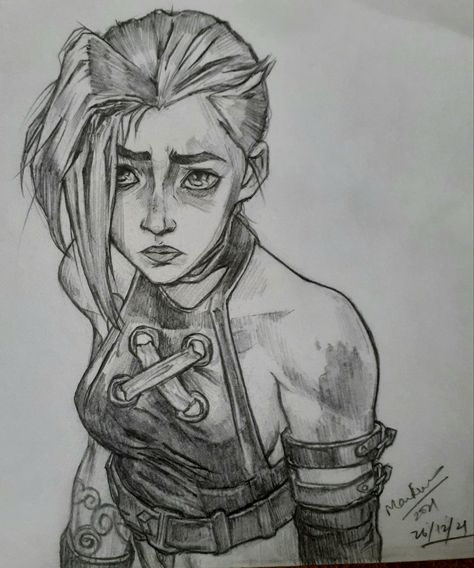 Procreate Character Drawing, Jinx Drawing Sketch, Arcane Jinx Drawing, Jinx Arcane Sketch, Jinx Drawing Pencil, Hand On Shoulder Drawing, Arcane Drawing Sketch, Person Screaming Drawing, Jinx Sketch Art