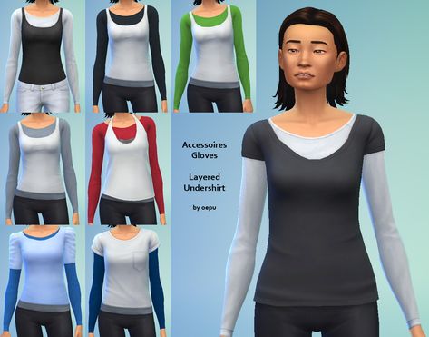 oepu's Undershirt for TS4, designed as a glove so it can be combined with any top or outfit. Sims 4 Under Shirt Accessory, Sims 4 Cc Under Shirt Accessory, Sims 4 Cc Shirt Accessory, Sims 4 Accessory Shirt, Sims 4 Shirt Accessory, Sims 4 Undershirt, Sims 4 Cc Undershirt Accessory, Sims 4 Undershirt Accessory, Sims 4 Accessory Top