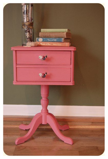 REVIVAL MONDAY FEATURES   WEST FURNITURE REVIVAL Pink Side Table, Sewing Cabinet, Cabinet Makeover, Pink Table, Up House, Redo Furniture, Kids' Room, Home Office Decor, Furniture Makeover