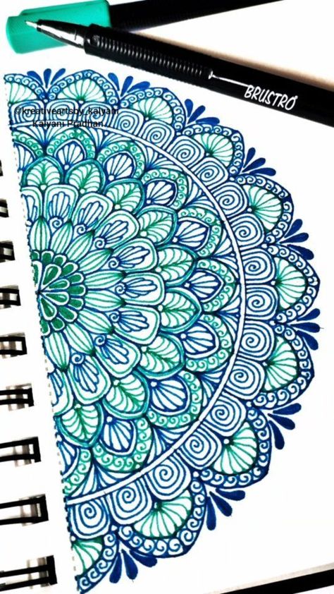 Teal💙Blue Half Mandala tutorial for beginners🔖Save this for your reference 🌼 DM for Online Mandala Art Class Art Materials used @brustro_official Brustro drawing sketchbook 160gsm Brustro Coloured Fineliners Brustro 2 HB pencil Available on www.creativehands.in Use Coupon Code KALYANI10 for a 10% discount @creativehandsartmaterials Compass @mapedindia #mandalalover #mandalapassion #mandalareels #mandalaworld #mandalatherapy #relaxing #satisfyingart #mandalaartcourse #mandalatutoria Mandala Tutorial, Half Mandala, Mandala Sketch, Mandala Book, Hb Pencil, Easy Mandala Drawing, Mandala Art Therapy, Simple Mandala, Mandala Design Pattern