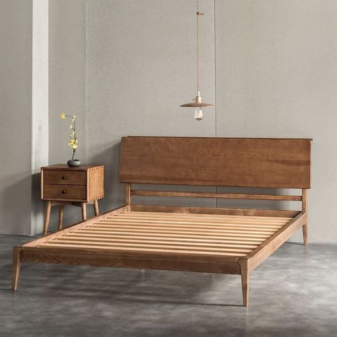 Light Wood Bed, Simple Bed Frame, Solid Wood Bed Frame, Wood Bed Design, Wooden Bed Frame, Minimalist Bed, Bed Frame Design, Wooden Bed Design, Simple Bed