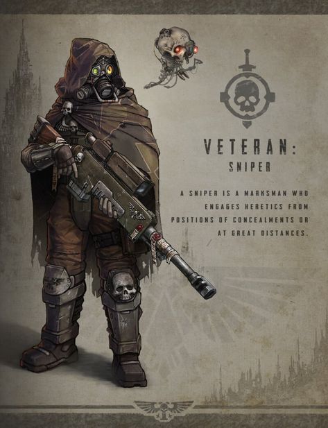 Servo Skull, Warhammer 40k Rpg, Warhammer Imperial Guard, Apocalypse Character, 40k Imperial Guard, Post Apocalyptic Art, Astra Militarum, Warhammer 40k Art, Imperial Guard