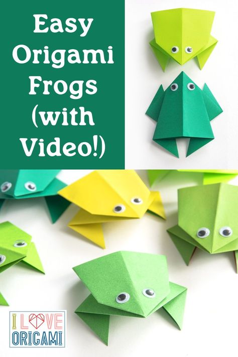 Kids Crafts Summertime, Easy Origami For Kids, Origami Frog, Origami Yoda, Origami Tutorial Easy, Frog Crafts, Rainy Day Crafts, Pinterest Crafts, Origami Butterfly