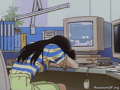 Studying Gif, Tired Gif, Outdoors Tattoo, Arte Inspo, Old Anime, 90s Anime, Aesthetic Gif, Animal Tattoos, Images Gif