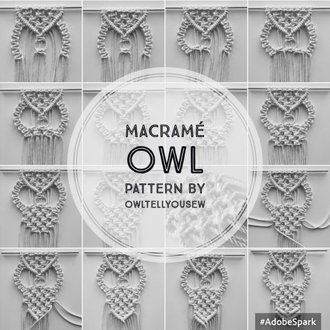 Macramé Owl Pattern---Includes one PDF download with step by step instructions and 50 photos! Hoot hoot! Make your own, unique owl wall-hanging. Macrame Owl Pattern, Macrame Boho Decor, Pola Macrame, Macrame Wall Hanging Tutorial, Owl Wall Hanging, Macrame Knots Tutorial, Makramee Diy, Macrame Owl, Small Macrame