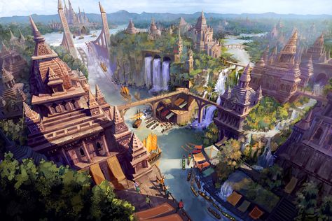 Desenhos Harry Potter, Fantasy Castle, Fantasy City, Fantasy Setting, Fantasy Places, Futuristic City, Fantasy Art Landscapes, Fantasy Concept Art, 판타지 아트