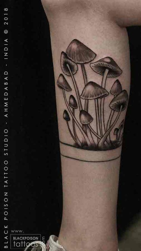 Magic Mushroom Tattoo, Cute Owl Tattoo, Mushroom Tattoo, Line Tattoo Ideas, Health Tattoo, Single Line Tattoo, Mushroom Tattoos, C Tattoo, Line Tattoo