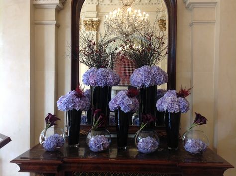 Hotel Lobby Flowers Luxury Floral Arrangements, Red Astilbe, Fountain Floral Installation, Red Flower Installation, Hydrangea Floral Installation, Red Floral Installation, Hotel Flower Arrangements, Restaurant Exterior Design, Jeff Leatham