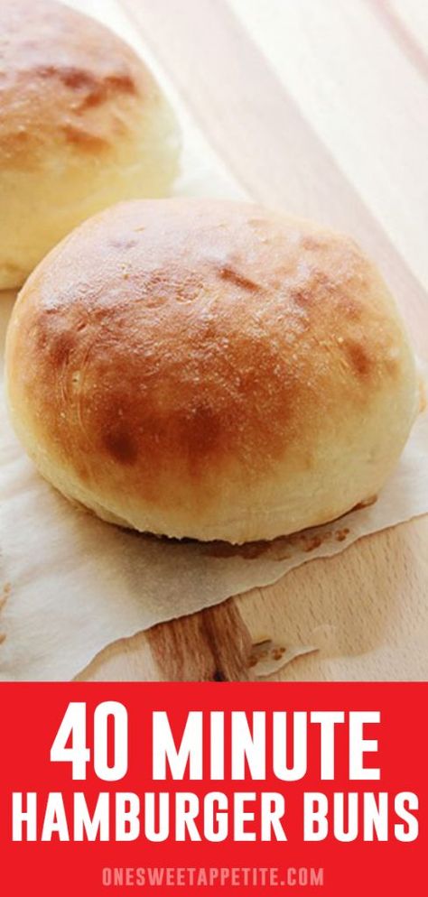 40 Minute Hamburger Buns, Subway Bread, Yeast Buns, Cuisinart Recipes, Hamburger Rolls, Hamburger Bun Recipe, Homemade Hamburger Buns, Wallpaper Food, Homemade Buns