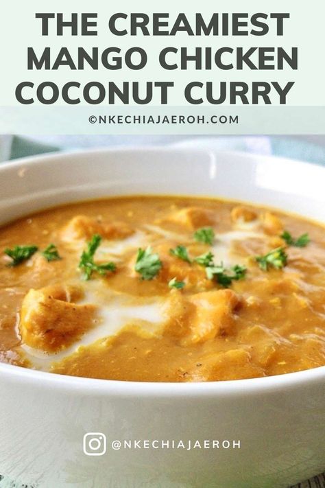 Best Curry Recipe, Mango Chicken Recipes, Chicken Coconut Curry, Mango Chicken Curry, Healthy Curry Recipe, Curry Healthy, Mango Recipe, Chicken Coconut, Mango Curry