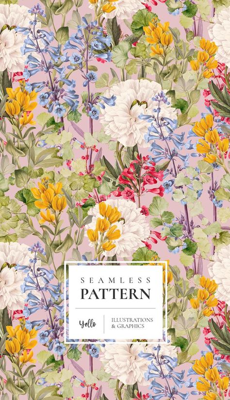 Bridal Wallpaper, Posters Wallpaper, Backgrounds Patterns, Flower Print Pattern, Cottage Shabby Chic, Folk Art Flowers, Watercolor Floral Pattern, Style Cottage, Creative Background