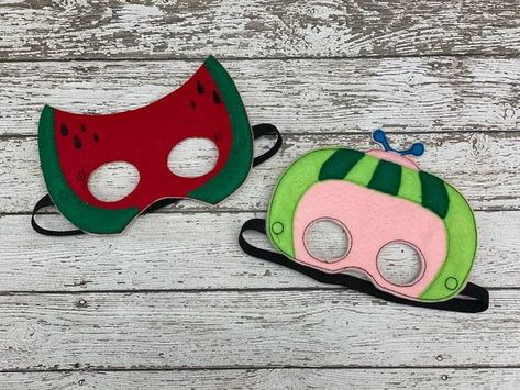 Felt Watermelon, Watermelon Costume, Sky Embroidery, Felt Masks, Mask Halloween Costume, Fruit Costumes, Watermelon Crafts, Graduation Crafts, Watermelon Party