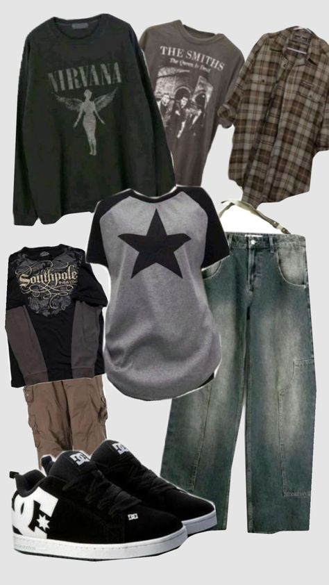 Midwest Grunge Outfit, Actual Grunge Outfits, Simple Grunge Outfits For School, Nirvana Inspired Outfits, Grunge Clothes Ideas, Deftones Inspired Outfit, Men’s Grunge, Grunge Outfit Ideas For School, Rainy Day Outfit Grunge