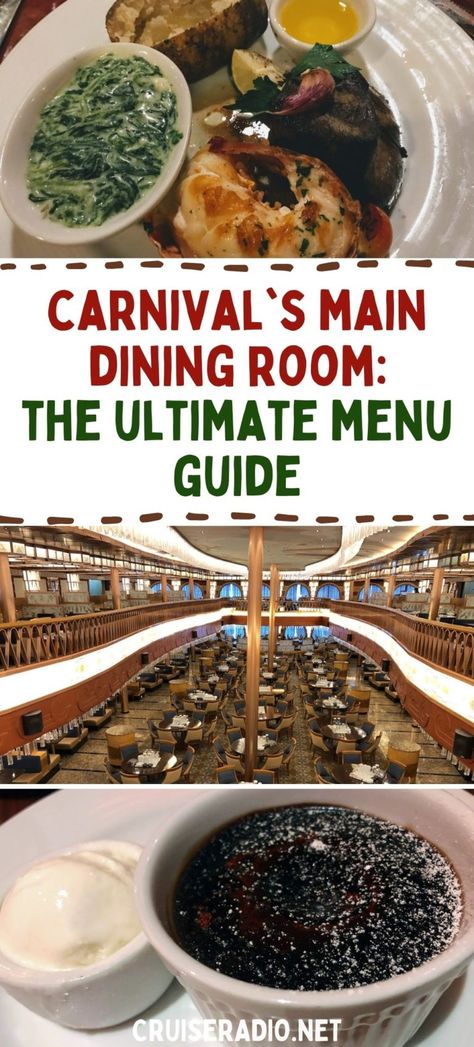 Carnival Cruise Recipes, Carnival Cruise Food, Steak House Menu, Yogurt Parfait Recipe, Main Dining Room, Diner Menu, Carnival Magic, Cruise Food, Grilling Menu