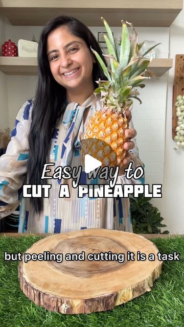 @nehadeepakshah on Instagram: "The easiest way to cut a pineapple at home !! What do you think ??   #PineappleCutting #PineappleHack #Pineapple" How To Cut A Pineapple Easy, How To Cut Pineapple, How To Cut A Pineapple, Cut A Pineapple, Cut Pineapple, 140 Pounds, Fruit Platter, Juice Cleanse, Seasonal Recipes