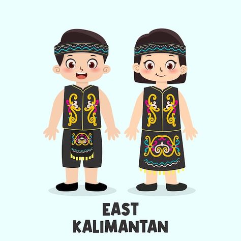 Indonesian Clothes, Indonesian Clothing, East Kalimantan, Indonesian Culture, Hut Ri, Nasi Lemak, Aktivitas Montessori, Design Tools, Preschool Crafts