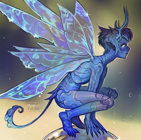 Alien Fairy, Creature Fantasy, Blue Fairy, Fantasy Creatures Art, Mythical Creatures Art, Creature Concept Art, Creature Concept, Fairy Art, Magical Creatures