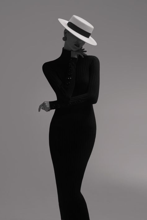 Model Birthday Dresses For Photoshoot, Elegant Woman Photoshoot, Hat Poses For Women, Hat Model Photography, Black Dress Poses Photo Ideas, Poses With Hat, Hat Photoshoot Ideas, Classy Poses, French Fashion Women