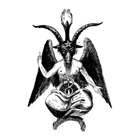 Baphomet Satanic Tattoo Design, Occult Imagery, Occult Meaning, Goat Of Mendes, Satanic Tattoos, Occult Tattoo, Scary Tattoos, Dark Art Tattoo, Occult Art