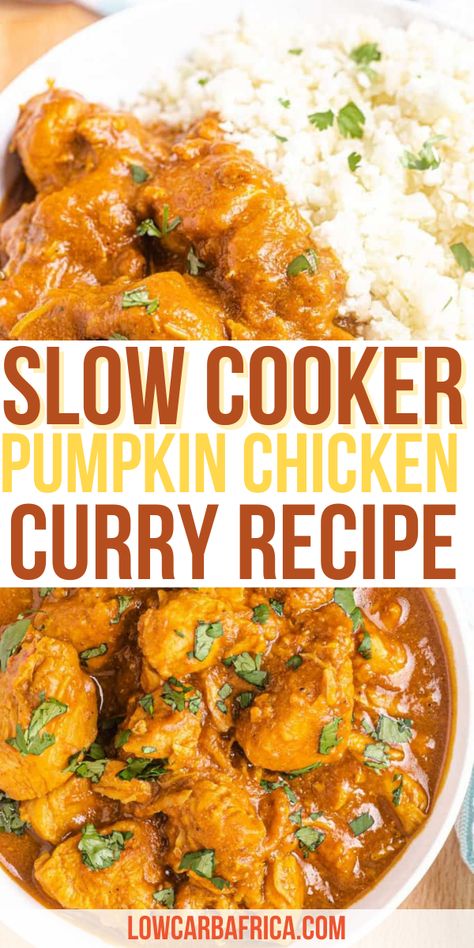 Healthy Fall Slow Cooker Meals, Lowfat Fall Recipes, Slow Cooker Pumpkin Recipes, Fall Slow Cooker Recipes Dinners, Slow Cooker Recipes For Diabetics, Pumpkin Crock Pot Recipes, Halloween Slow Cooker Recipes, Chicken Cooked In A Pumpkin, Crockpot Chicken Curry Recipes Healthy