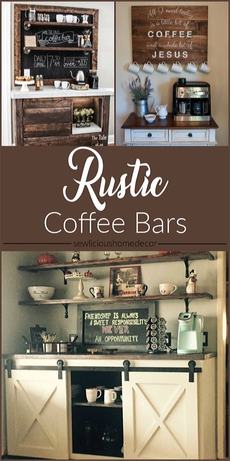 Dresser To Coffee Bar, French Country Coffee Bar, Rustic Coffee Station, Bar Wall Ideas, Industrial Coffee Bar, Coffee/wine Bar, Upcycle Dresser, Coin Café, Coffee Bar Station