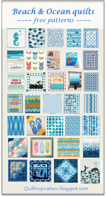 Patchwork, Beach Quilt Blocks Free Pattern, Ocean Inspired Quilts, Surfboard Quilt Pattern, Beach Themed Quilts Pattern Free, Beach Theme Quilt Patterns, Sea Quilt Patterns, Ocean Waves Quilt Pattern, Seashell Quilt Pattern