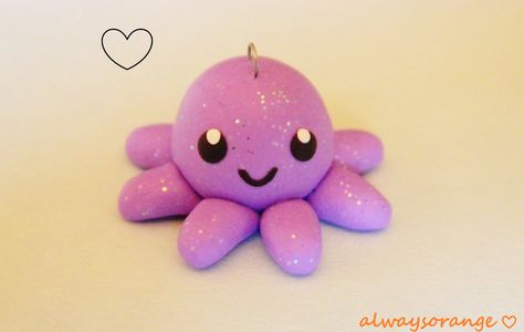 Fimo, Clips Decorados, Jumping Clay, Clay Monsters, Handmade Crafts Gifts, Baby Octopus, Clay Magnets, Tanah Liat, How To Make Clay