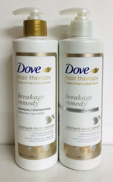 Dove Hair Therapy ~ Breakage Remedy Shampoo & Conditioners 13.5 oz each. Dove Hair Products, Dove Shampoo And Conditioner, Dove Hair Care, Dove Conditioner, Pingu Pingu, Dove Cream, Dove Shampoo, India Trip, Shower Products