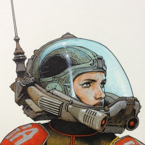 Travis Charest, Space Soldier, Photo Comic, Bd Art, New Retro Wave, Arte Cyberpunk, Space Girl, Bd Comics, Space Suit