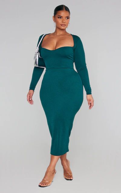 Plus Size Midi Dresses for Women | PrettyLittleThing USA Long Sleeve Wedding Guest Dresses, Sweetheart Neck Midi Dress, Heels Accessories, Wedding Guest Dresses Long, Leslie Sidora, Strappy Midi Dress, Midi Dress Plus Size, Draped Midi Dresses, Plus Size Models