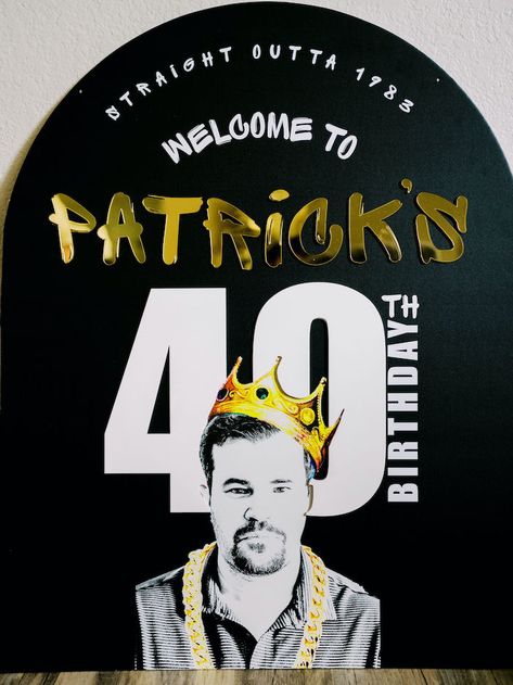 Straight Outta 30s Party, Notorious Big 40th Birthday, Straight Outta My 30s Party, 40th Birthday Hip Hop Theme, Biggie Party Theme, Gangsta Theme Party, Straight Out Of My 30s Party, 90s Rap Birthday Party Theme, 90s Theme 40th Birthday Party