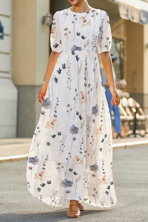 Maxi Dress Long Sleeve Casual, Haute Couture, Couture, Simple Maxi Dress Casual, Middie Dress Casual, Long Floral Dress Outfit, Simple Casual Dresses, Church Clothes For Women, Chiffon Dress Long Casual