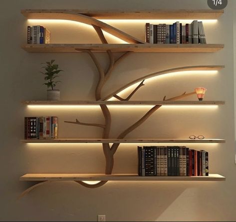 Branch Bookshelf, Woodworking Projects Ideas, Old Bookshelves, Tree Bookshelf, Amazing Woodworking, Rustic Room, Bookshelf Design, Beige Walls, Diy Furniture Projects