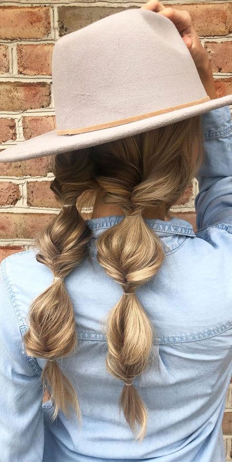 cute pigtail hairstyle, braided pigtails, pigtails, pigtail hairstyle Western Hair Styles, Pigtail Hairstyle, Cowgirls Hairstyles, Western Hairstyles, Country Hairstyles, Cowgirl Hair, Western Hair, Pigtail Hairstyles, Hair Do