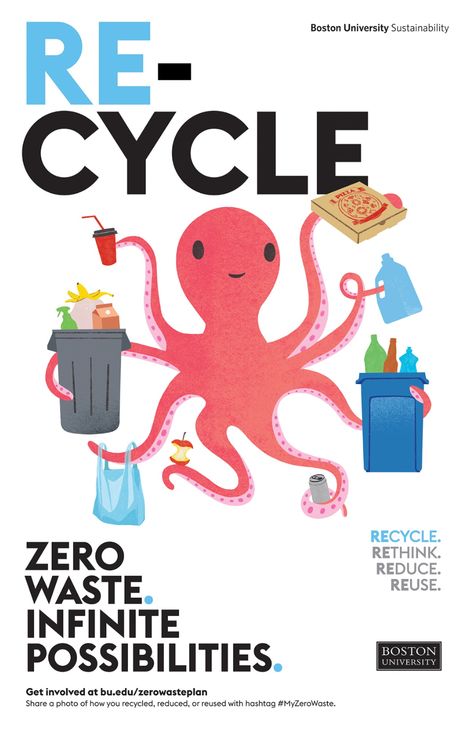 David Pohl produced a series of posters for Boston University's Sustainability Zero Waste Campaign.

Illustration by DAVID POHL, copyright protected. #illustration #art #editorial #spot #zerowaste #sustainability #recycle #reduce #emissions #reuse Recycling Campaign Poster, Recycling Poster Ideas Graphic Design, Recycle Illustration Design, Recycle Poster Design Creative, Eco Friendly Poster Design, Plastic Recycling Poster, Recycling Poster Ideas, Poster Sustainability, Recycle Poster Design