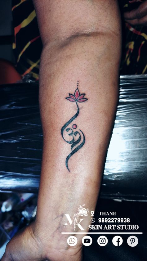 Om with Lotus tattoo design #omtattoo #om #lotus #lotustattoo #mkskinartstudio #vireltattoo #virelpost #thanetattoo #mumbaitattoo #thanetartists #tattoostyle #virelreels😍🔥 #virelvideo☝️😘✌️ #tattooideasforwomen #tattooideas Om With Lotus Tattoo, Laxmi Tattoo, Om Lotus Tattoo, Om Sign, Lotus Tattoo Design, L Tattoo, Om Tattoo, Lotus Tattoo, Mehendi Designs