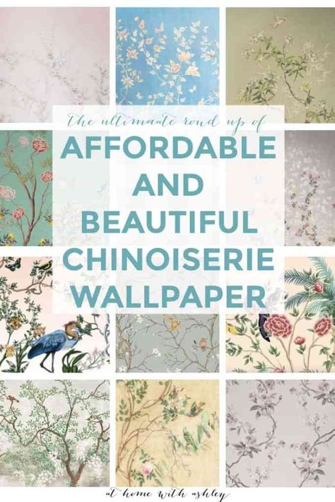 Wall Panels For Bathrooms, Chinoiserie Bedroom Decorating Ideas, Chinoiserie Wallpaper Bedroom, Chinoiserie Chic Wallpaper, Floral Wallpaper Bathroom, Chinoserie Wallpaper, Green Chinoiserie Wallpaper, Apartments Bathroom, Chinoiserie Wall Panels