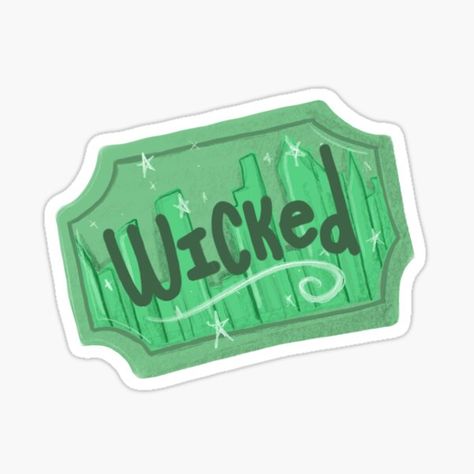 "Wicked the Musical, Green Theatre Ticket" Sticker for Sale by MagicallyStagey | Redbubble Musical Theatre Stickers, Wicked Stickers, Musical Theatre Aesthetic, Theatre Stickers, Musical Stickers, Theatre Ticket, Ticket Sticker, Green Stickers, Envelope Template Printable