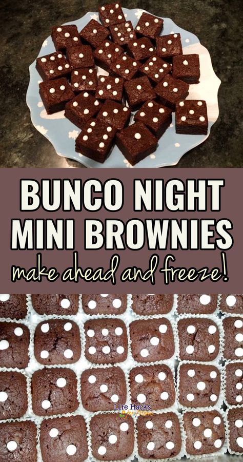 Spring Bunco Ideas, Card Party Snacks, Make Ahead Mini Desserts, Game Night Desserts, Bunko Themes, Bunko Food, Bunco Snacks, Bunco Party Themes, Bunco Food