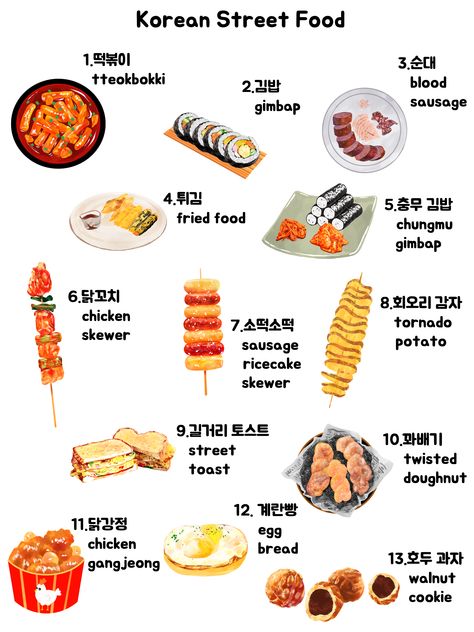 Korean Cuisine, Essen, Korean Famous Food, Korean Simple Food, South Korean Street Food, Sausage Street Food, Foods In Korean, Tteokbokki Street Food, Korean Food Guide