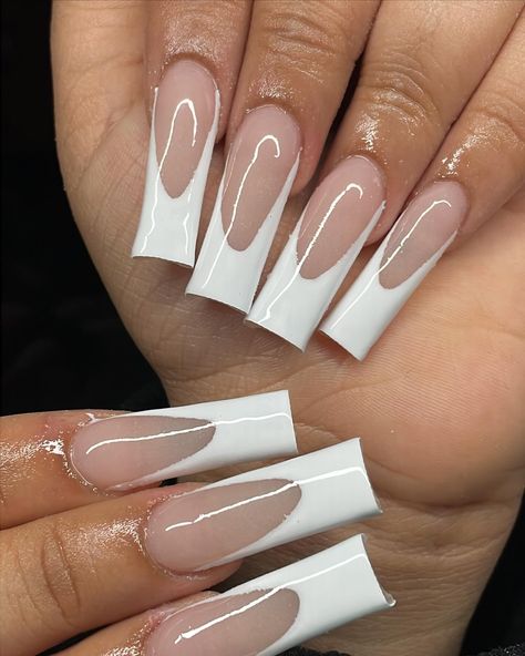 🤍👌🏽 Click “book now” button in bio to book for May🩵 @nailedbyjb #nails #reels #gtanails #gtanailtech #nailsnailsnails #caledonnails #caledonnailtech #bramptonnails #bramptonnailtech #explore #explorepage #bodgyalnails Valentine’s Day Pedicure, White French Tips, White Tip Nails, White Acrylic Nails, Girly Acrylic Nails, Work Nails, French Tip Acrylic Nails, French Acrylic Nails, Exotic Nails