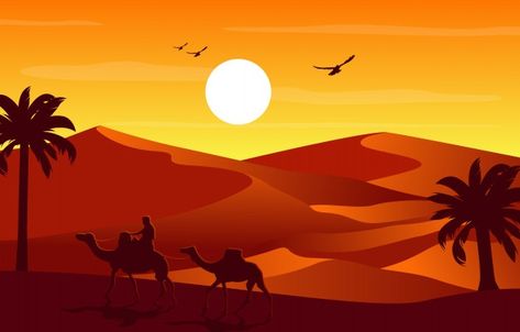 Camel rider crossing vast desert hill ar... | Premium Vector #Freepik #vector #nature #cartoon #mountain #sun Arabian Landscape, Desert Drawing, Cartoon Mountain, Nature Cartoon, Wine Bottle Label Design, Desert Hills, Desert Sahara, Vector Nature, Nature Art Drawings