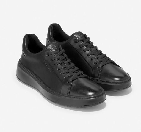 Sneakers Athletic, Cole Haan, All Black Sneakers, Athletic Shoes, Leather Upper, Black Leather, Man Shop, Heels, Sneakers