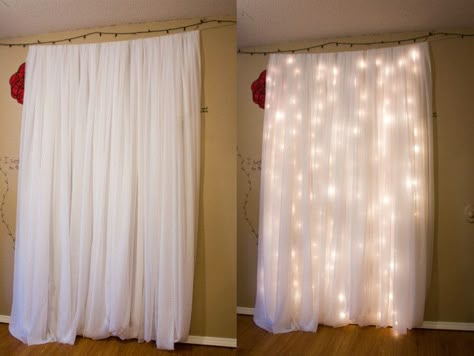 Awesome lit backdrop for holiday sessions or just whimsical lighting- I've seen some cool baby pix done in front of this Bedroom Headboards, Diy Fotokabine, Diy Wedding Photo Booth, Boda Diy, Lights Bedroom, Photos Booth, Diy Photo Booth, Wedding Photo Booth, Diy Headboard