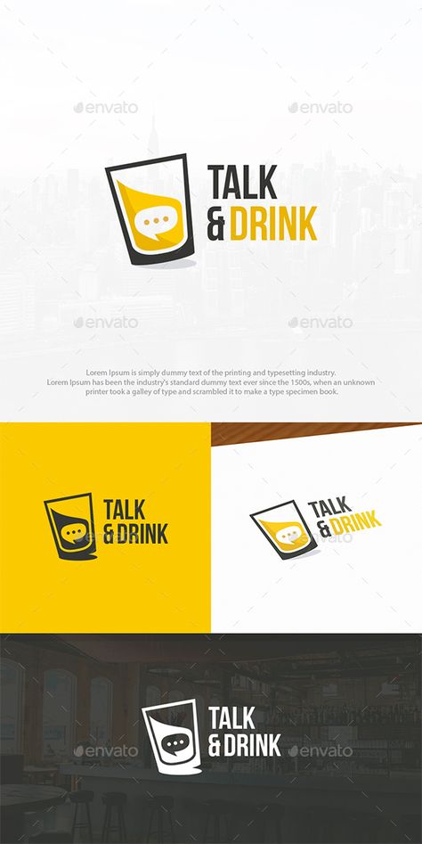 Drink & Talk Logo Template Logo Communication, Talk Logo, Food Logo Design, Drinks Logo, Bar Logo, Education Logo, Food Logo, Logo Restaurant, Logo Food