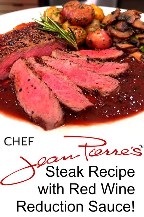 How to Cook a Steak with a Red Wine Reduction Sauce Red Wine Reduction Sauce For Steak, Port Wine Reduction Sauce, Brocollini Recipes, Wine Sauce For Steak, Red Wine Mushroom Sauce, Wine Reduction Sauce, Cooking With Red Wine, Red Wine Reduction Sauce, Wine Steak