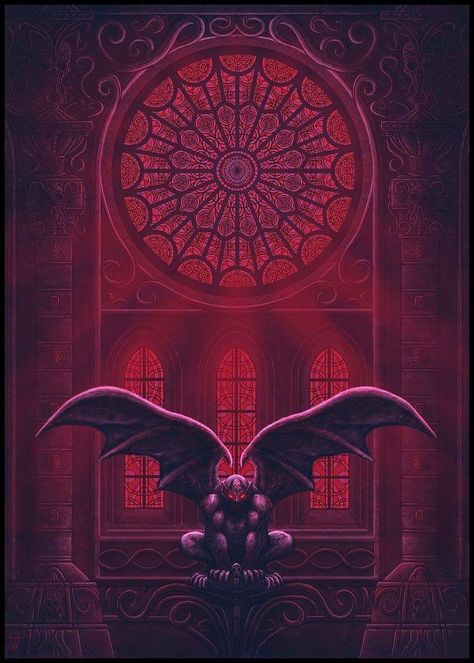 "The Gargoyle" by Jared 1481 @ deviantart Cool Gargoyles, Gargoyle Wallpaper, Gargoyle Cartoon, Dark Pixel Art, Vanitas Paintings, Gargoyles Art, 8bit Art, Vampire Art, 다크 판타지